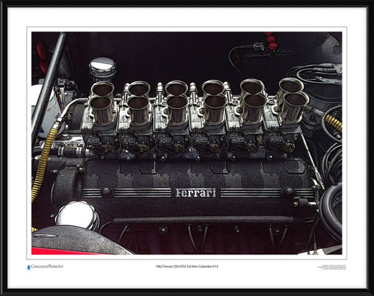 1962 Ferrari 250 GTO 3.0-liter Colombo V12 / CPA705C / Stylized Image