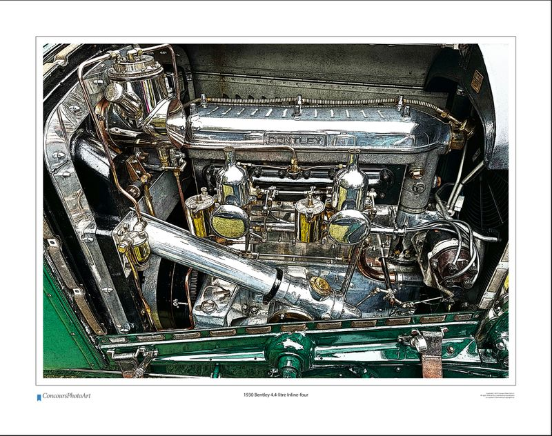 1930 Bentley 4.4-litre Inline-four / CPA713C / Stylized Print