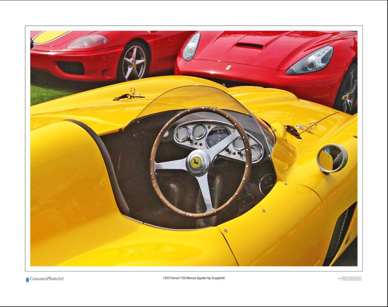 1955 Ferrari 750 Monza Spyder by Scaglietti / CPA610A / Color Print