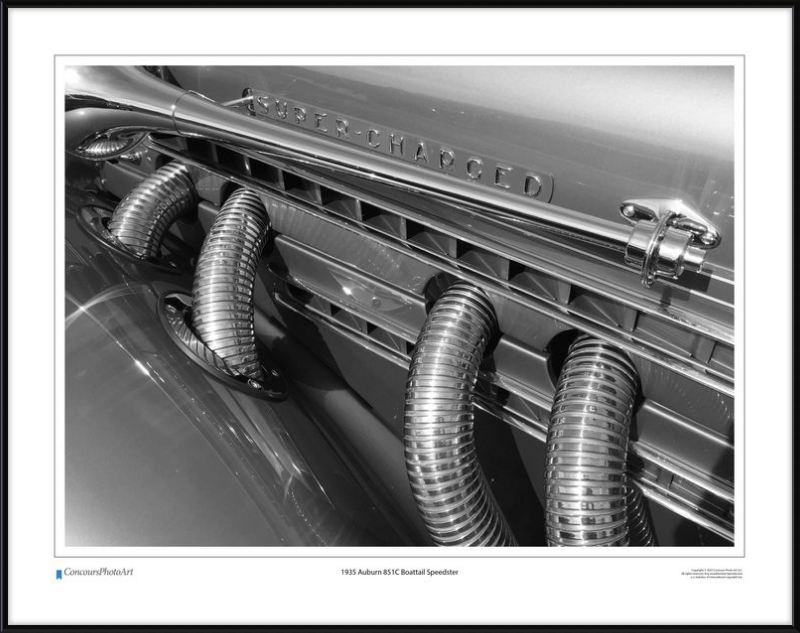 1935 Auburn 851C Boattail Speedsterr / CPA310B / Black and White