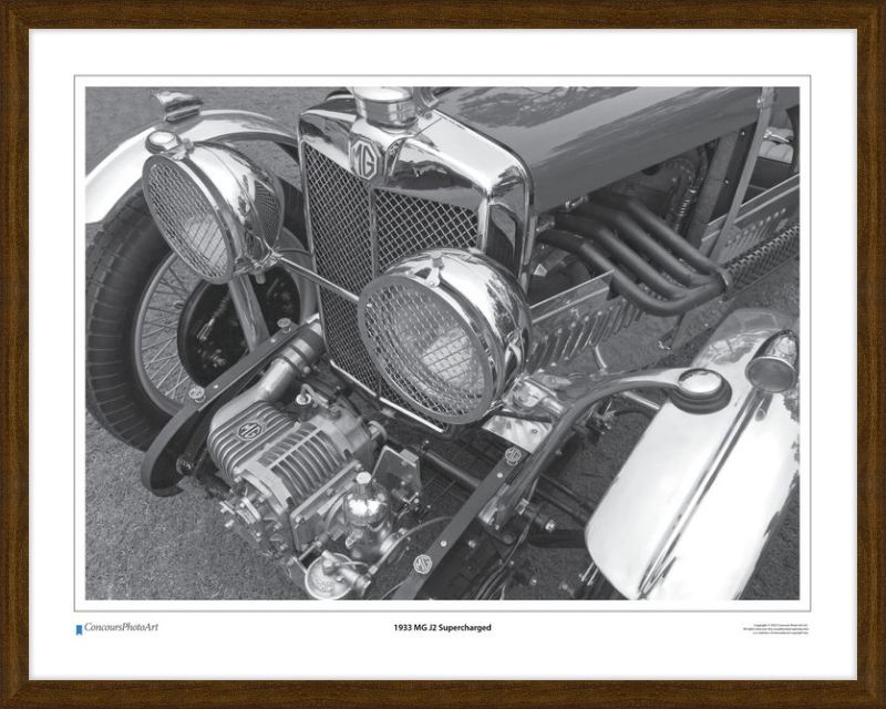 1933 MG J2 Supercharged / CPA101B / B&W Print