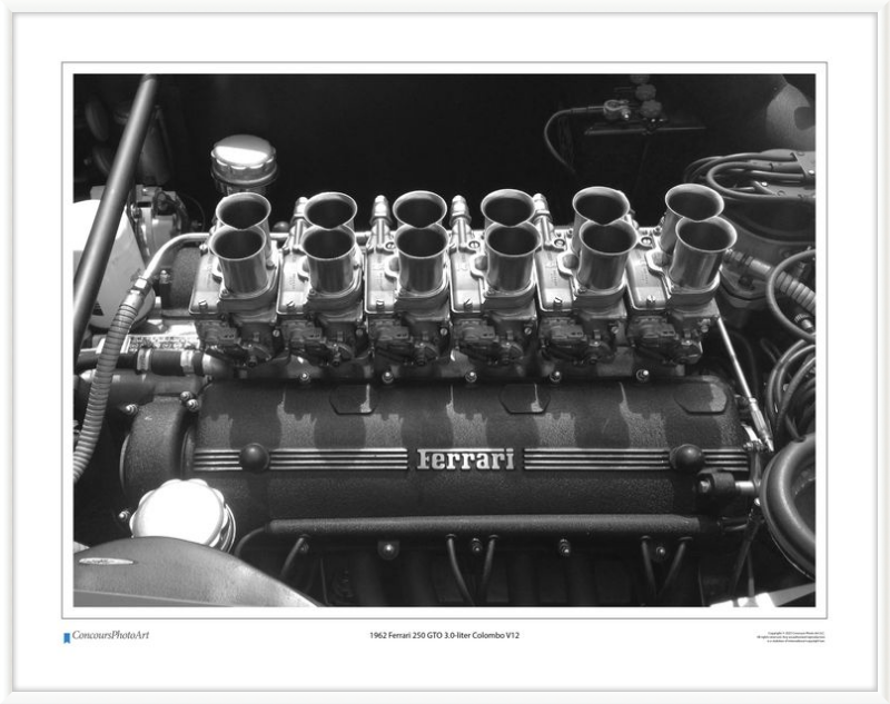 1962 Ferrari 250 GTO 3.0-liter Colombo V12 / CPA705B / Black and White
