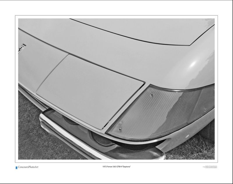 1972 Ferrari 365 GTB/4 “Daytona” / CPA205B / B&W Print