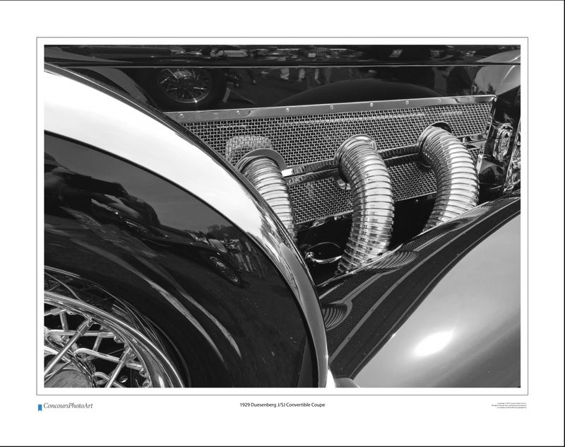 1929 Duesenberg J/SJ Convertible Coupe / CPA314B / B&W Print