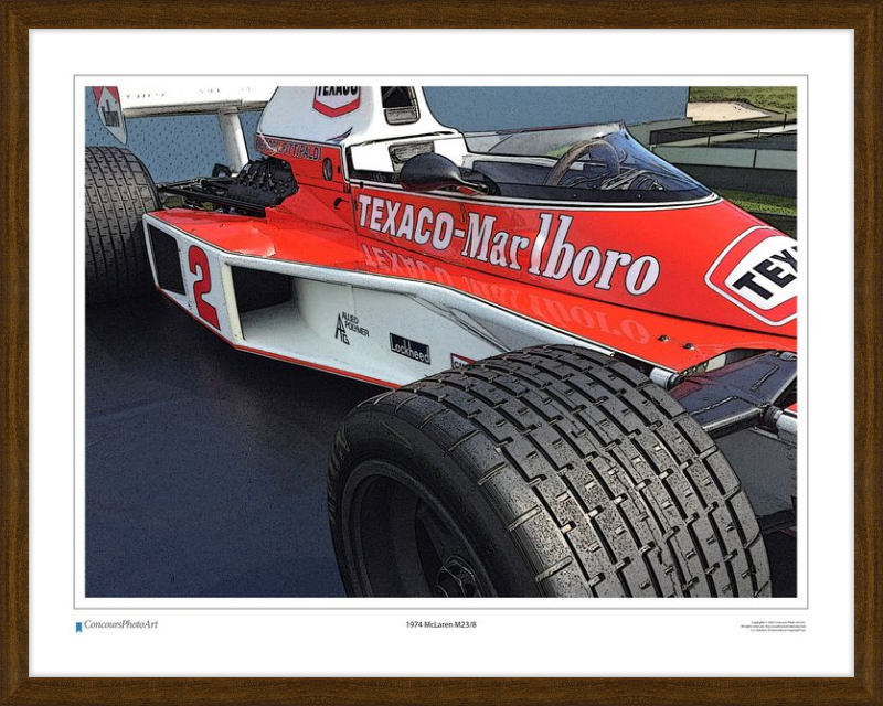 1974 McLaren M23/8 / CPA407C / Stylized Image