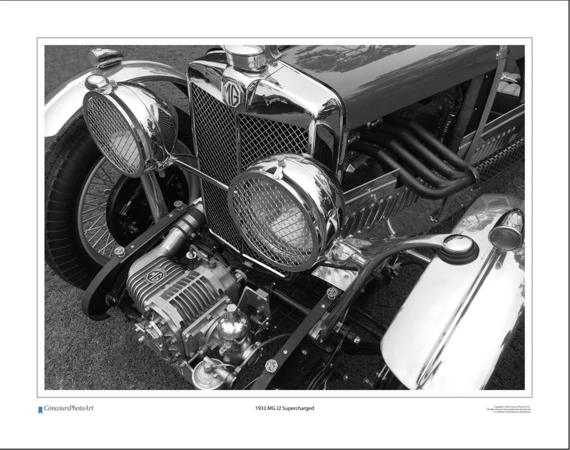 1933 MG J2 Supercharged / CPA101B / Black and White