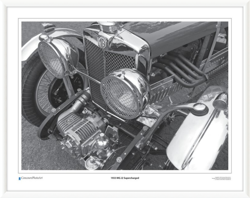 1933 MG J2 Supercharged / CPA101B / B&W Print