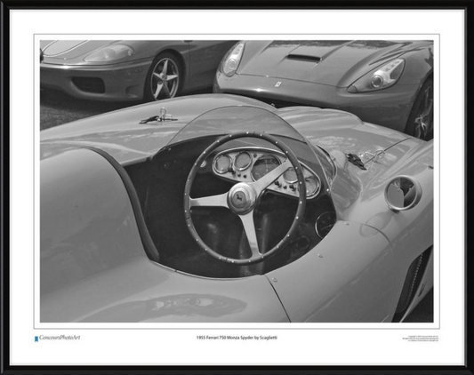 1955 Ferrari 750 Monza Spyder by Scaglietti / CPA610B / Black and White