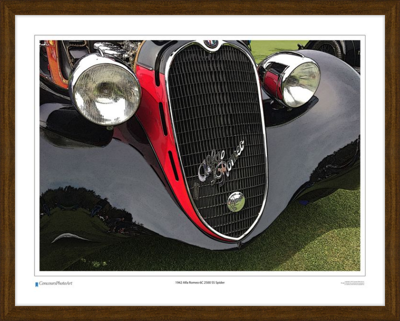 1942 Alfa Romeo 6C 2500 SS Spider / CPA216C / Stylized Print