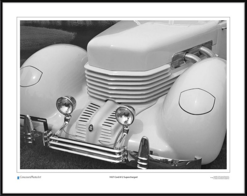 1937 Cord 812 Supercharged / CPA309B / Black and White