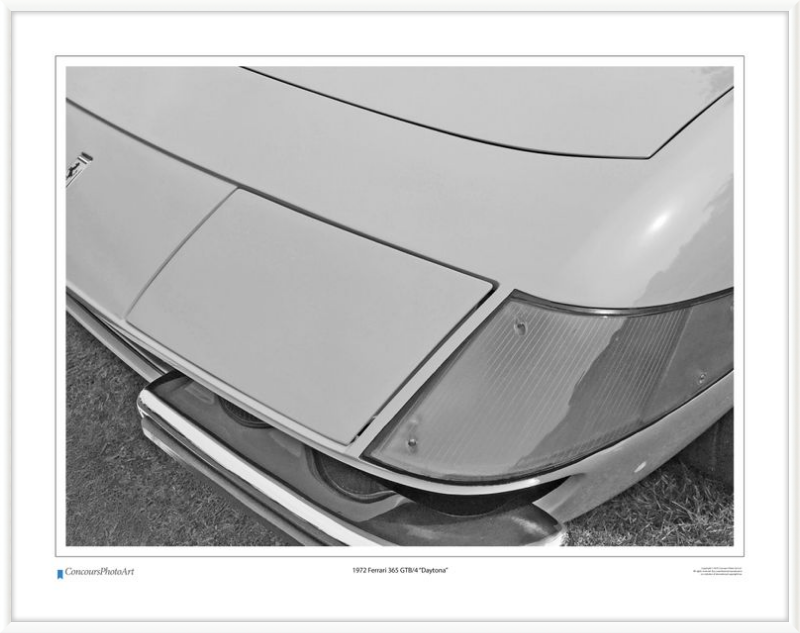 1972 Ferrari 365 GTB/4 “Daytona” / CPA205B / B&W Print