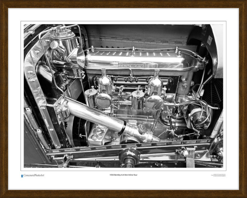 1930 Bentley 4.4-litre Inline-four / CPA713B / B&W Print