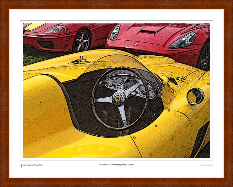 1955 Ferrari 750 Monza Spyder by Scaglietti / CPA610C / Stylized Print