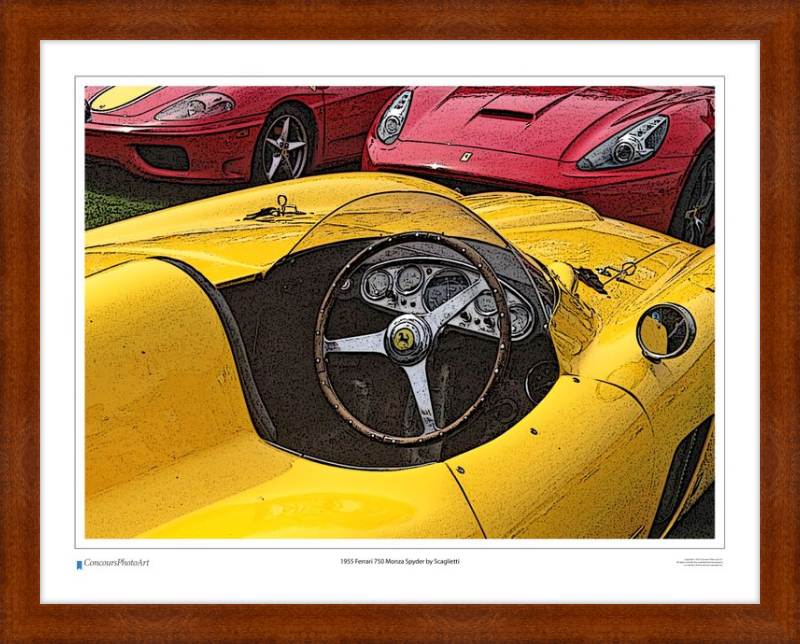 1955 Ferrari 750 Monza Spyder by Scaglietti / CPA610C / Stylized Print