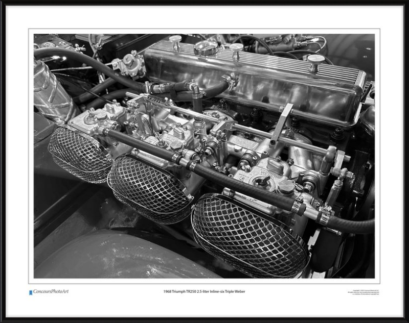 1968 Triumph TR250 2.5-liter Inline-six Triple Weber / CPA707B / Black and White