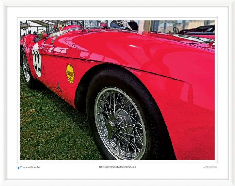 1954 Ferrari 500 Mondial Pinin Farina Spider / CPA219C / Stylized Print