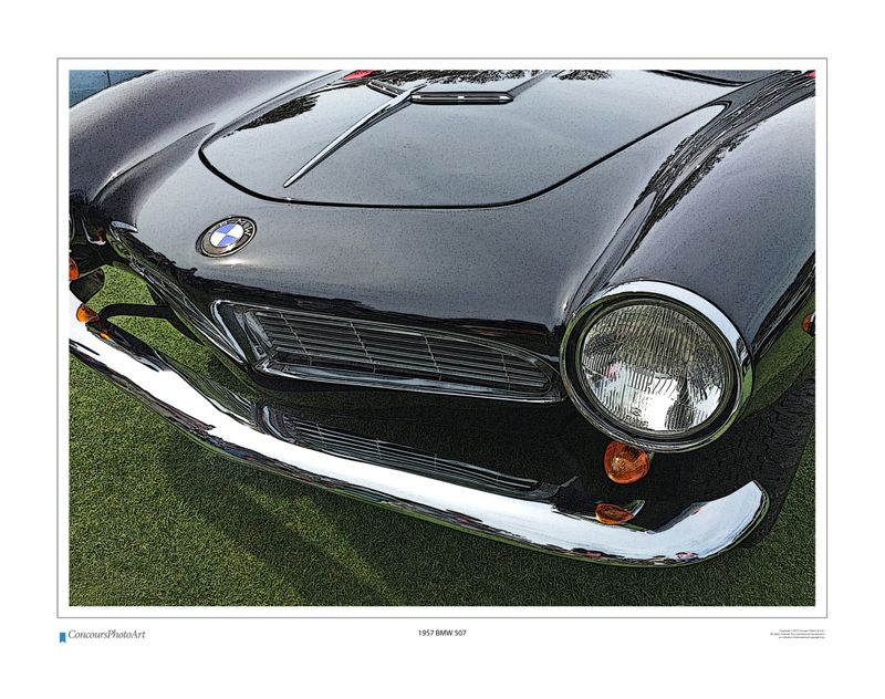 1957 BMW 507 Roadster / CPA217C / Stylized Print