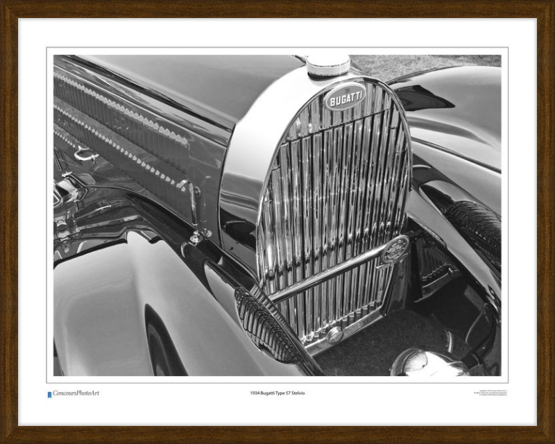 1934 Bugatti Type 57 Stelvio / CPA201B / B&W Print