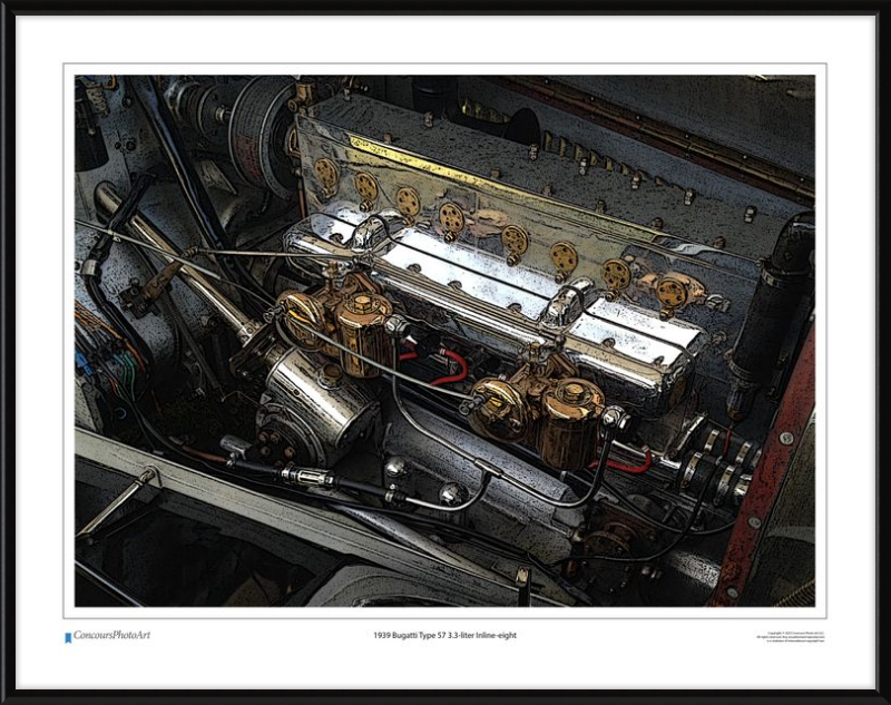1939 Bugatti Type 57 3.3-liter Inline-eight / CPA710C / Stylized Image