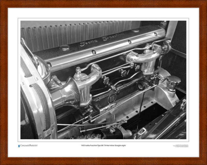 1933 Isotta Fraschini Tipo 8A 7.4-liter Inline Straight-eight / CPA712B / Black and White