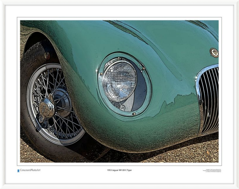1953 Jaguar XK120 C-Type / CPA115C / Stylized Image