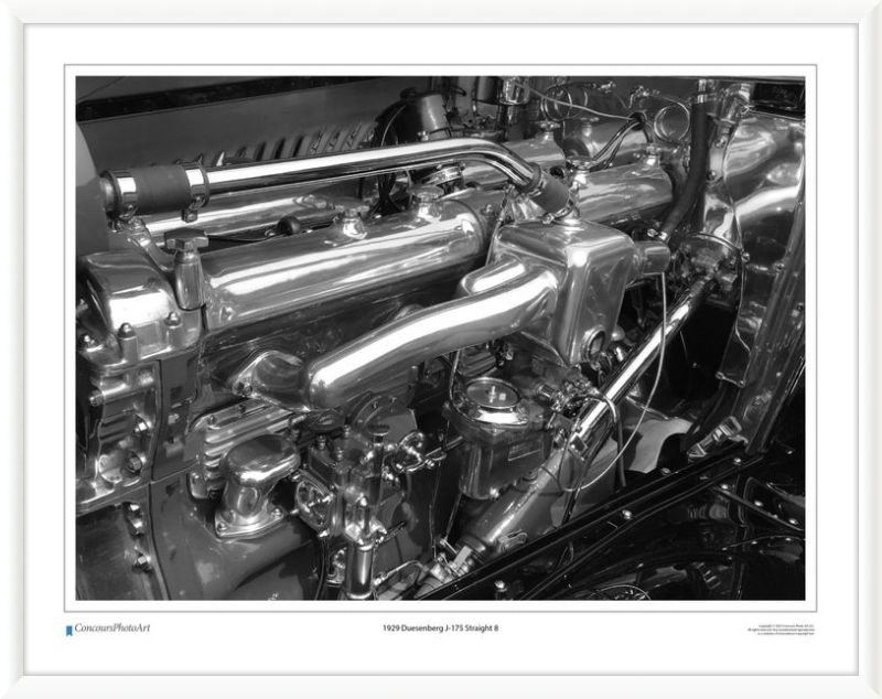 1929 Duesenberg J-175 Straight 8 / CPA703B / B&W Print