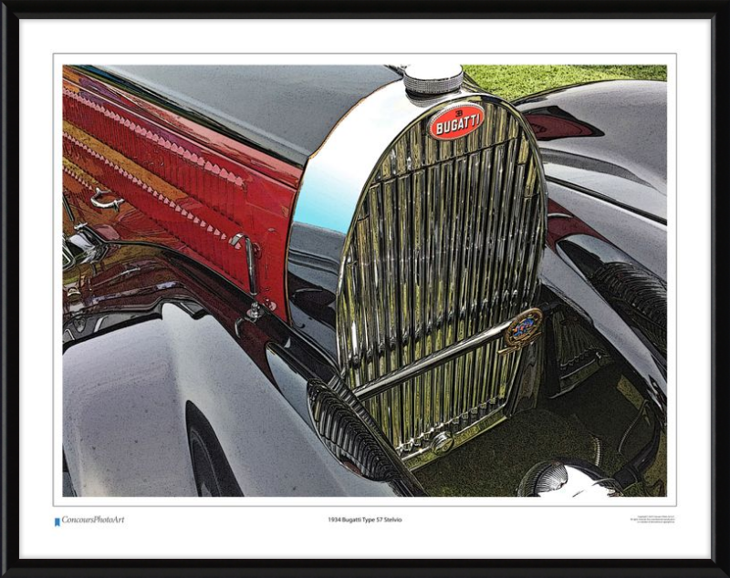 1934 Bugatti Type 57 Stelvio / CPA201C / Stylized Print