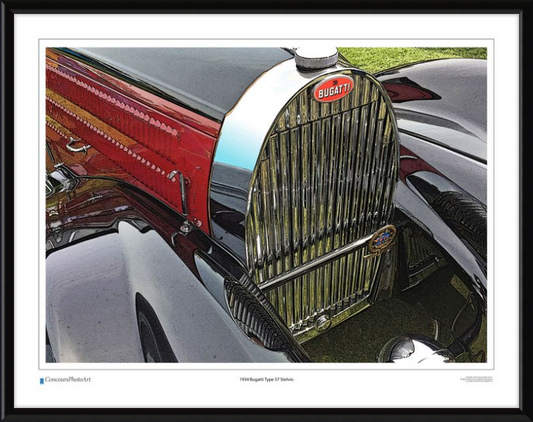 1934 Bugatti Type 57 Stelvio / CPA201C / Stylized Print