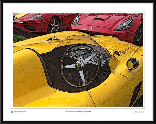 1955 Ferrari 750 Monza Spyder by Scaglietti / CPA610C / Stylized Image
