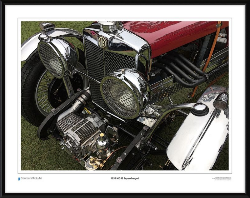 1933 MG J2 Supercharged / CPA101C / Stylized Print