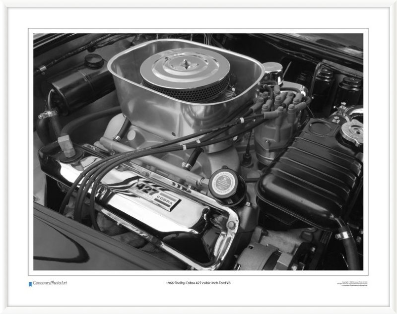 1966 Shelby Cobra 427 cubic inch Ford V8 / CPA711B / Black and White