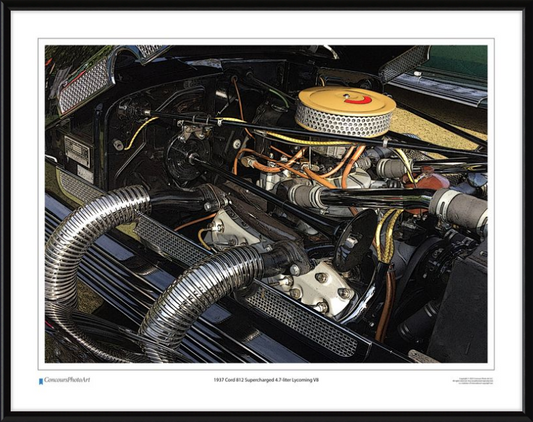 1937 Cord 812 Supercharged 4.7-liter Lycoming V8 / CPA709C / Stylized Image