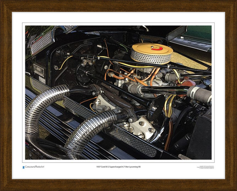 1937 Cord 812 Supercharged 4.7-liter Lycoming V8 / CPA709C / Stylized Print