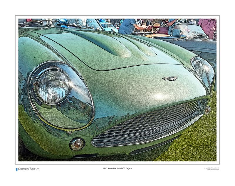 1962 Aston Martin DB4GT Zagato / CPA121C / Stylized Print