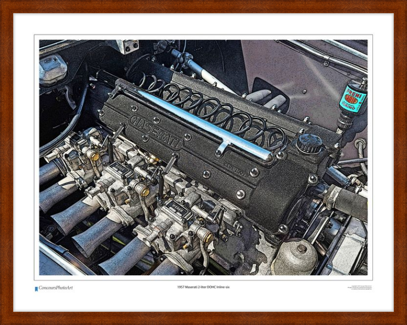 1957 Maserati 2-liter DOHC Inline-six / CPA714C / Stylized Print