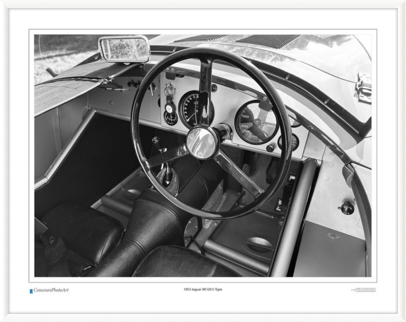 1953 Jaguar XK120 C-Type / CPA615B / B&W Print