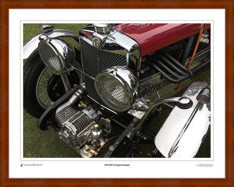 1933 MG J2 Supercharged / CPA101C / Stylized Print