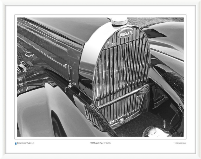1934 Bugatti Type 57 Stelvio / CPA201B / B&W Print