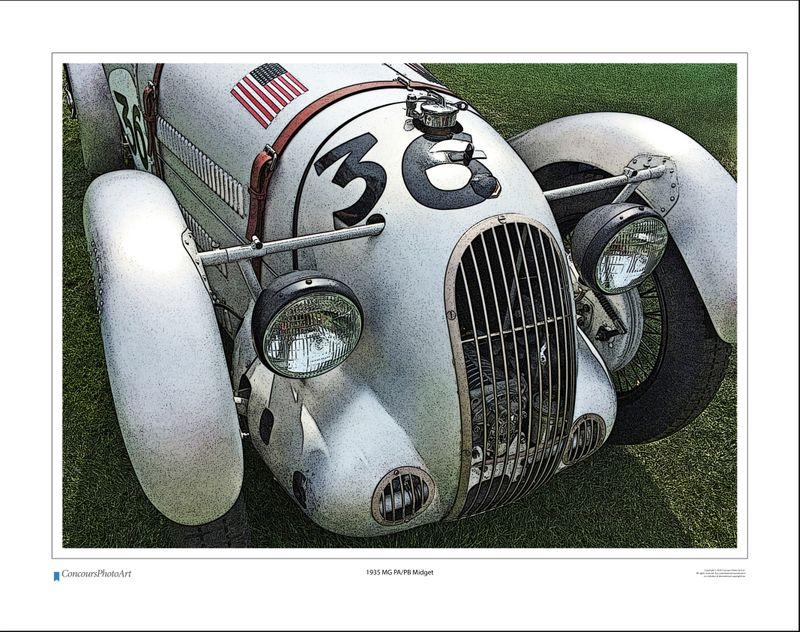 1935 MG PA/PB Midget / CPA410C / Stylized Print