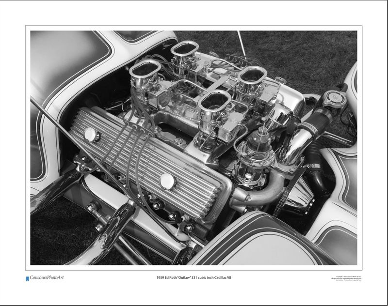 1959 Ed Roth “Outlaw” 331 cubic inch Cadillac V8 / CPA706B / Black and White