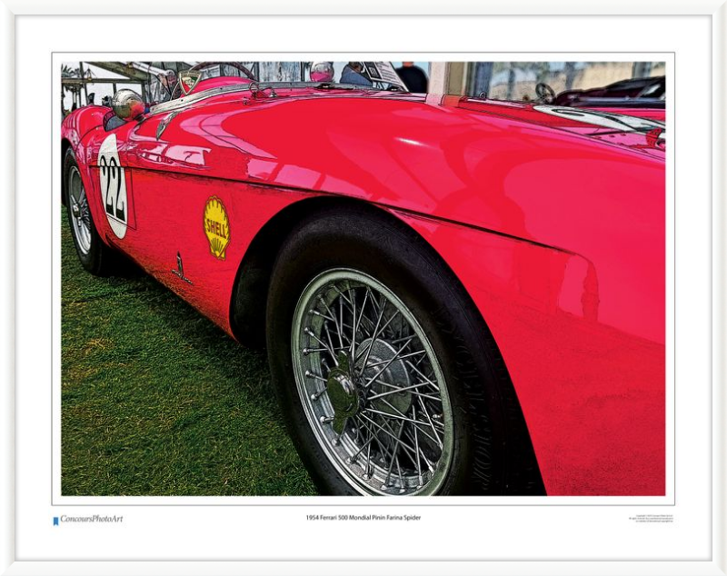 1954 Ferrari 500 Mondial Pinin Farina Spider / CPA219C / Stylized Print