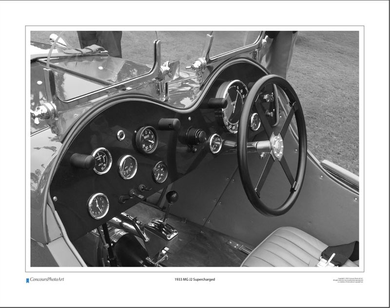 1933 MG J2 Supercharged / CPA603B / Black and White