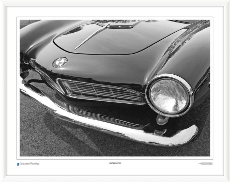 1957 BMW 507 Roadster / CPA217B / B&W Print