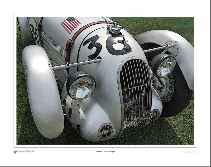 1935 MG PA/PB Midget / CPA410C / Stylized Image