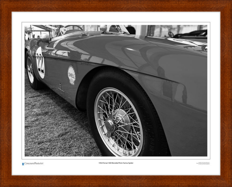1954 Ferrari 500 Mondial Pinin Farina Spider/ CPA219B / B&W Print