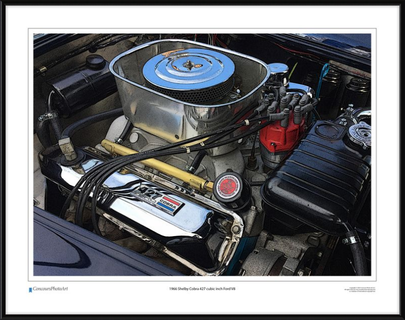 1966 Shelby Cobra 427 cubic inch Ford V8 / CPA711C / Stylized Image