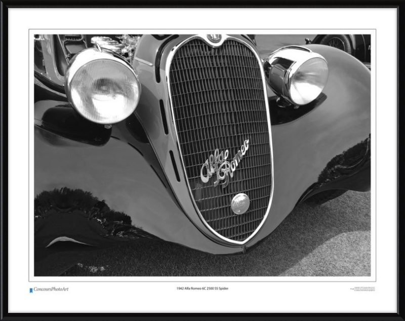 1942 Alfa Romeo 6C 2500 SS Spider / CPA216B / B&W Print