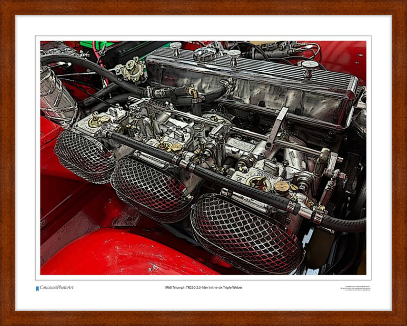 1968 Triumph TR250 2.5-liter Inline-six Triple Weber / CPA707C / Stylized Image