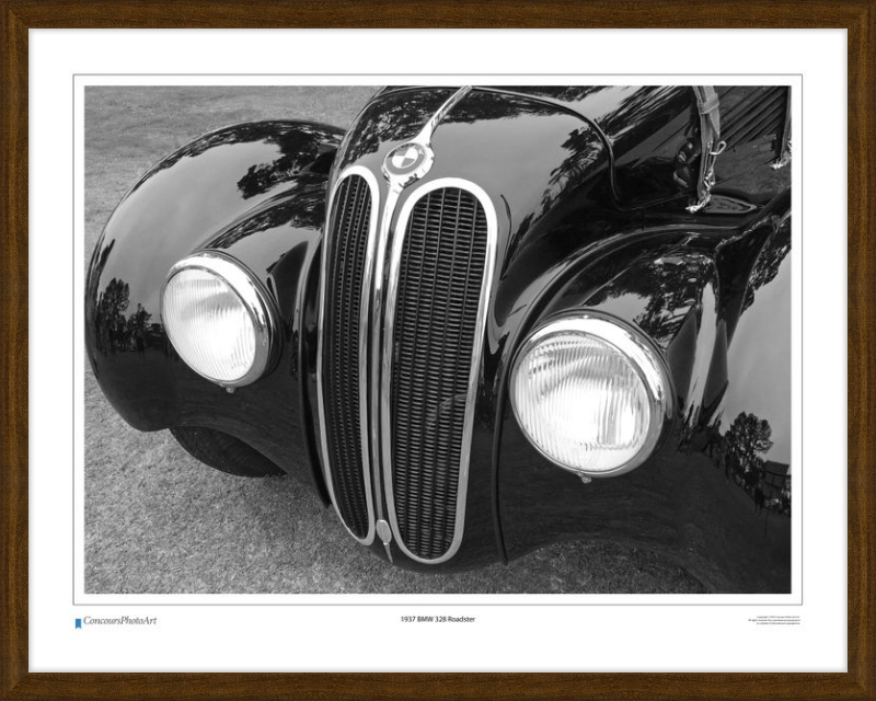 1937 BMW 328 Roadster / CPA206B / B&W Print