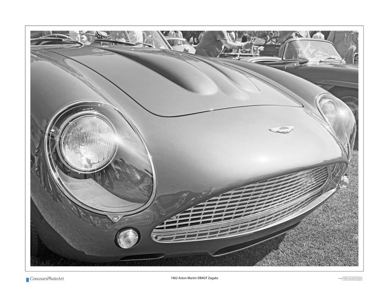 1962 Aston Martin DB4GT Zagato / CPA121B / B&W Print